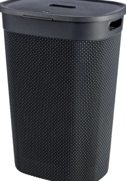 Box Et Panier À Linge-Curver Filo Panier à Linge avec Couvercle Anthracite - 55L