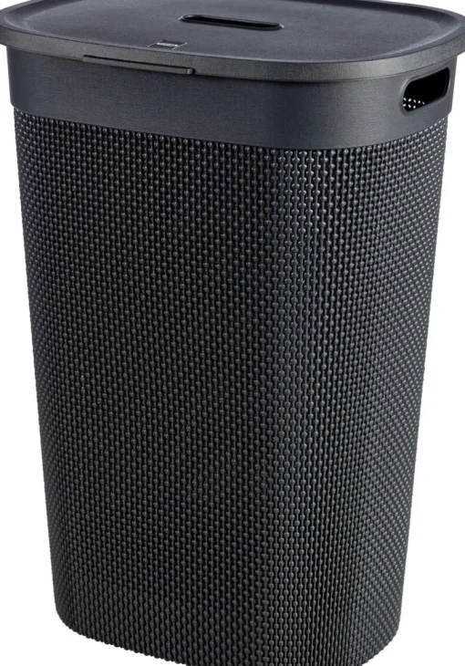 Box Et Panier À Linge-Curver Filo Panier à Linge avec Couvercle Anthracite - 55L