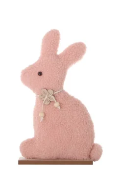 Décoration De Pâques-DDD Décoration lapin en bois sur pattes rose 29cm