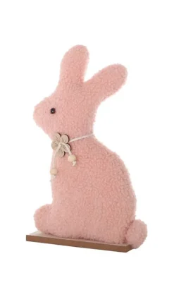 Décoration De Pâques-DDD Décoration lapin en bois sur pattes rose 29cm