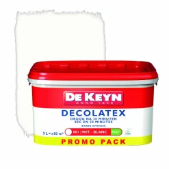 Peinture Mur Et Plafond | Peinture Pour Plafond Et Murale-De Keyn Decolatex blanc promopack 5 L