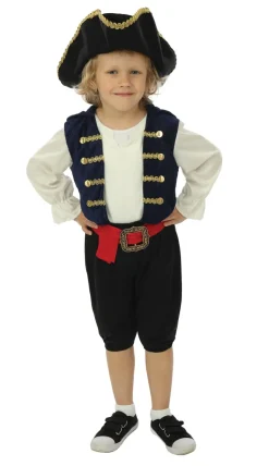 Déguisements Enfants-Euro Shop Déguisement de pirate avec chapeau garçon - 3 pièces - Bleu - 7-9 ans