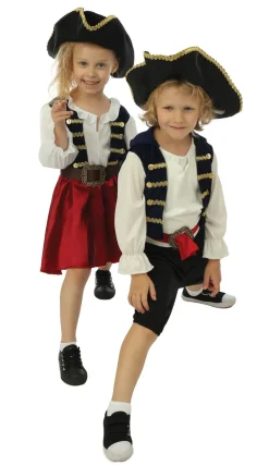 Déguisements Enfants-Euro Shop Déguisement de pirate avec chapeau garçon - 3 pièces - Bleu - 7-9 ans