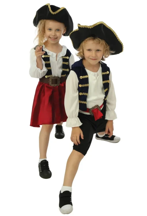 Déguisements Enfants-Euro Shop Déguisement de pirate avec chapeau fille - 3 pièces - Bleu - 7-9 ans
