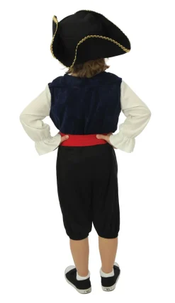 Déguisements Enfants-Euro Shop Déguisement de pirate avec chapeau garçon - 3 pièces - Bleu - 7-9 ans