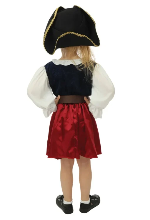 Déguisements Enfants-Euro Shop Déguisement de pirate avec chapeau fille - 3 pièces - Bleu - 7-9 ans