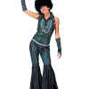 Déguisements Adultes-Euro Shop Déguisement Disco Combinaison Bleue Boogie Queen - Taille 44/46