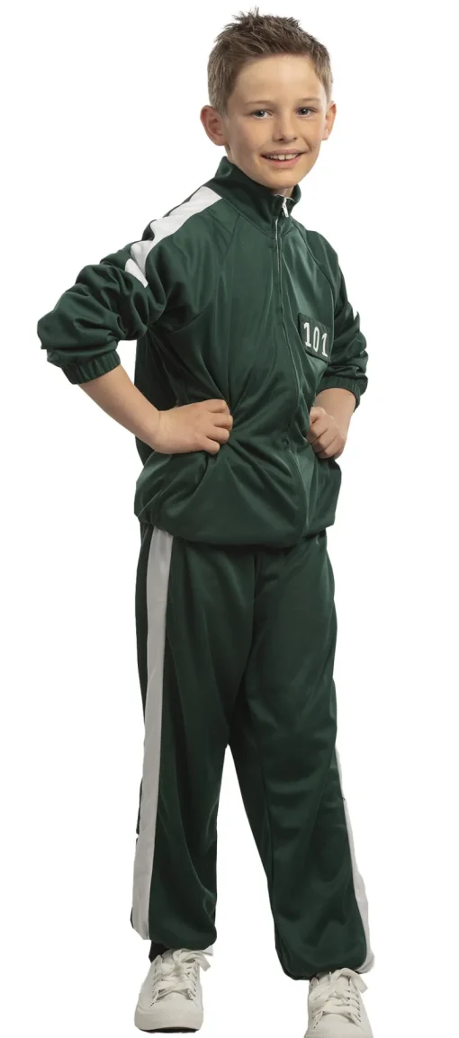 Déguisements Enfants-Partyline Déguisement Enfant Joueur Squid Game Homme - Vert - Taille 164