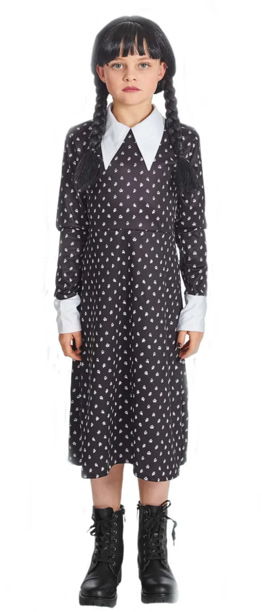Déguisements Enfants-Partyline Déguisement Enfant Mercredi Addams - Taille 140