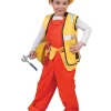 Déguisements Enfants-Euro Shop Déguisement Enfant Salopet Orange avec Veste Fluo - Taille 140