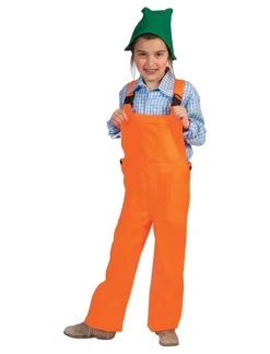 Déguisements Enfants-Euro Shop Déguisement Enfant Salopet Orange avec Veste Fluo - Taille 140