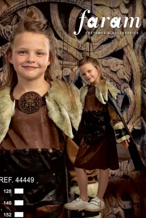 Déguisements Enfants-Partyline Déguisement Enfant Viking Fille - Taille 140