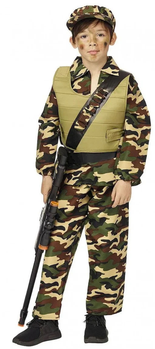 Déguisements Enfants-Partyline Déguisement Militaire Enfant - Taille 128