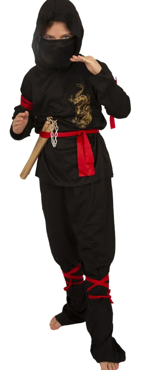 Déguisements Enfants-Partyline Déguisement Ninja Golden Dragon - Taille 140