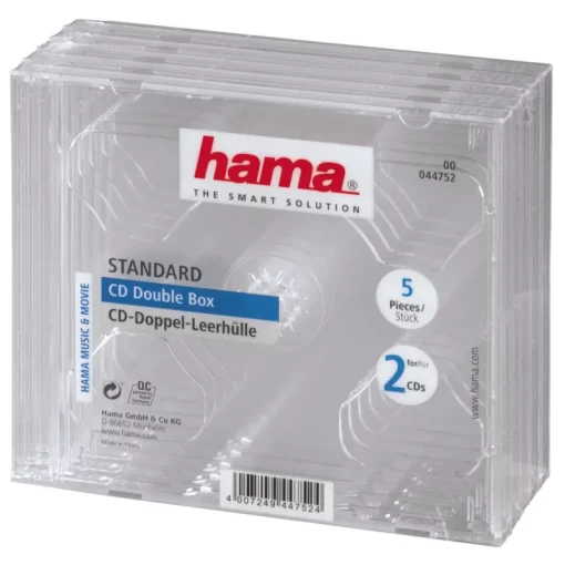 Cd-Hama Double cd box transparent 5 pièces
