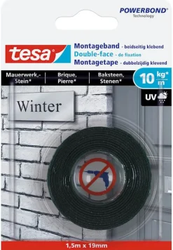 Rubans Adhésif-Tesa Double face de fixation 1,5 m x 19 mm brique