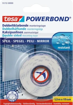 Rubans Adhésif-Tesa Double-face de montage miroirs 1,5 m x 19 mm
