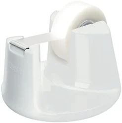 Rubans Adhésif-Tesa Dérouleur de table blanc + ruban adhésif transparant, 33 m x 19 mm