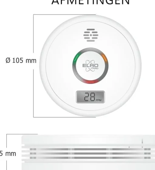Détecteurs Et Appareils De Mesure-Elro PRO PK4910 Design Détecteur de monoxyde de carbone avec batterie de 10 ans