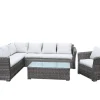 Salons De Jardin | Meubles De Jardin-DDD Ensemble lounge Alicante en imitation osier