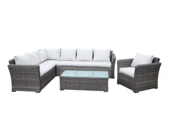 Salons De Jardin | Meubles De Jardin-DDD Ensemble lounge Alicante en imitation osier