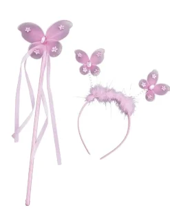 Accessoires-Euro Shop Ensemble papillon diadème + bâton - 4 couleurs différentes