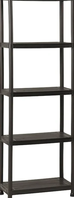 Établis Et Systèmes De Rangement-Euro Shop Etagère plastique noir 188x60x30 cm