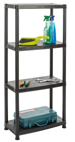 Établis Et Systèmes De Rangement-Euro Shop Etagère plastique noir 130x60x30 cm