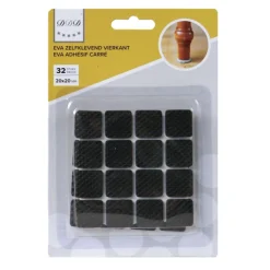 Des Ferrures De Meubles Et De Portes-DDD Eva autocollant carré noir 20x20 mm - 32 pièces
