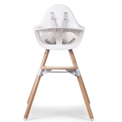 Chaises Hautes Et Coussin-Childhome Evolu 2 Chaise Haute 2 En 1 + Arceau Naturel Blanc