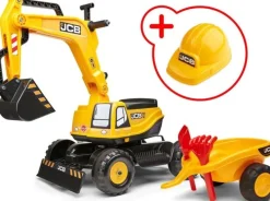 Vélo Et Conduite-Falk pelleteuse JCB avec remorque et casque