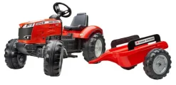 Vélo Et Conduite-Falk tracteur Massey Ferguson S8740 avec remorque rouge