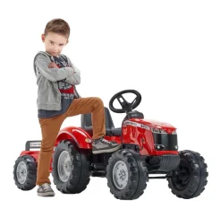 Vélo Et Conduite-Falk tracteur Massey Ferguson S8740 avec remorque rouge