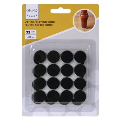 Des Ferrures De Meubles Et De Portes-DDD feutre adh rond 20mm noir 32pieces