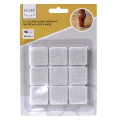 Des Ferrures De Meubles Et De Portes-DDD feutre adhésif carre 30x30 mm blanc 18 pieces