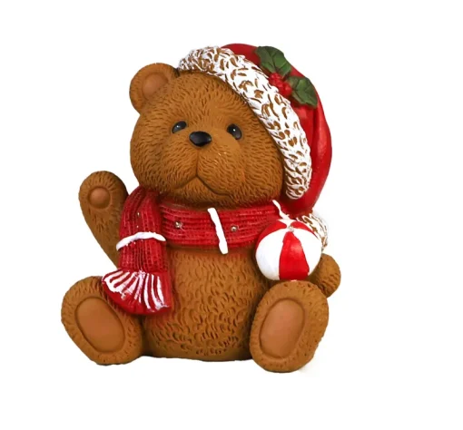 Statues, Figurines Et Maisons-DDD Toys Figurine ours Noël avec boule et lumière LED 29cm