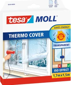 Rubans Adhésif-Tesa Film d’isolation Transparent Thermo Cover 1,7 m x 1,5 m