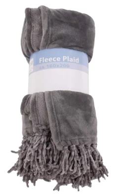 Plaids Et Couvre-lits | Coussins Et Plaids-DDD Fleece plaid gris 160x200 cm
