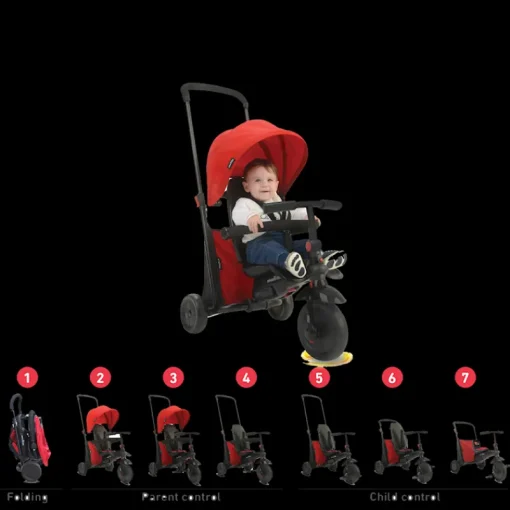 Poussettes-SmarTrike Folding trike 400 red
