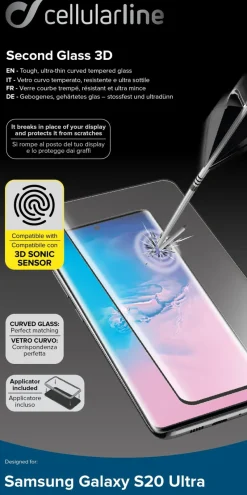 Accessoires Smartphone-Cellular Line Galaxy S20 Ultra Temper Glass