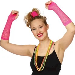 Accessoires-Partyline Gant En Résille Fuchsia