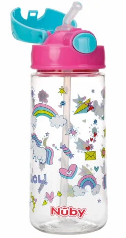 Ustensiles De Repas-Nuby Gobelet avec paille Tritan 540ml rose