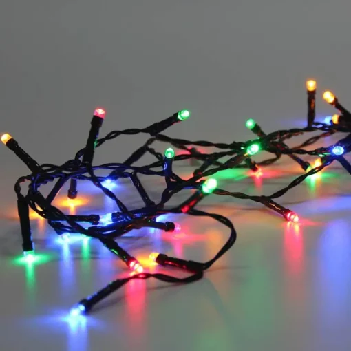 Décoration De Sapin | Décoration Lumineuse-Euro Light Guirlande lumineuse avec 180 lampes multicolor LED - 12,5m