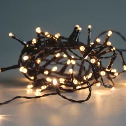 Décoration De Sapin | Décoration Lumineuse-Euro Light Guirlande lumineuse avec 80 lampes blanc chaud - 6m