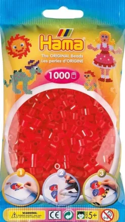 Artisanat-Hama beads Hama midi perles 1000 pcs rouge transparent