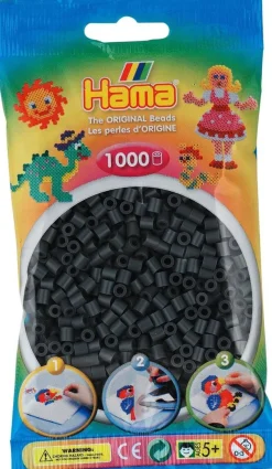 Artisanat-Hama beads Hama 1000st perles fonce gris