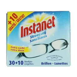 Produits De Nettoyage-Instanet lingettes pour lunettes sans traces 30+10