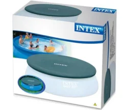 Piscines Et Accessoires-Intex Bâche Easy Set 28020 - Pour piscine Ø244cm - Avec corde - Bleu foncé