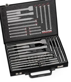 Foreuses-visseuses-Kreator Jeu de mèches et burins 17 pièces