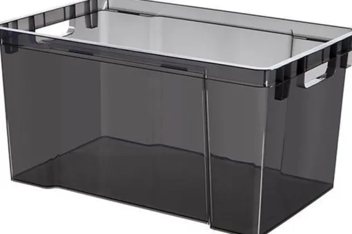 Box Et Panier À Linge-Keter Crownest Boîte de Rangement Gris Fumé - 58,7x39x30cm - 50L